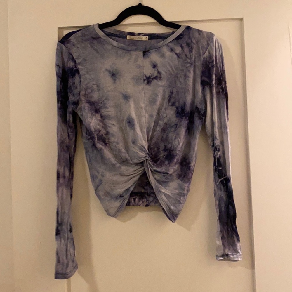 Tie Dye Long Sleeve Crop Top